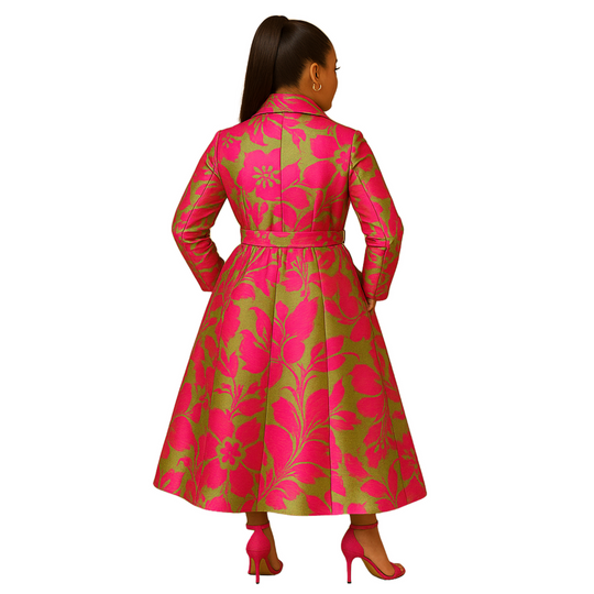Yarn Dyed Brocade Dress Coat