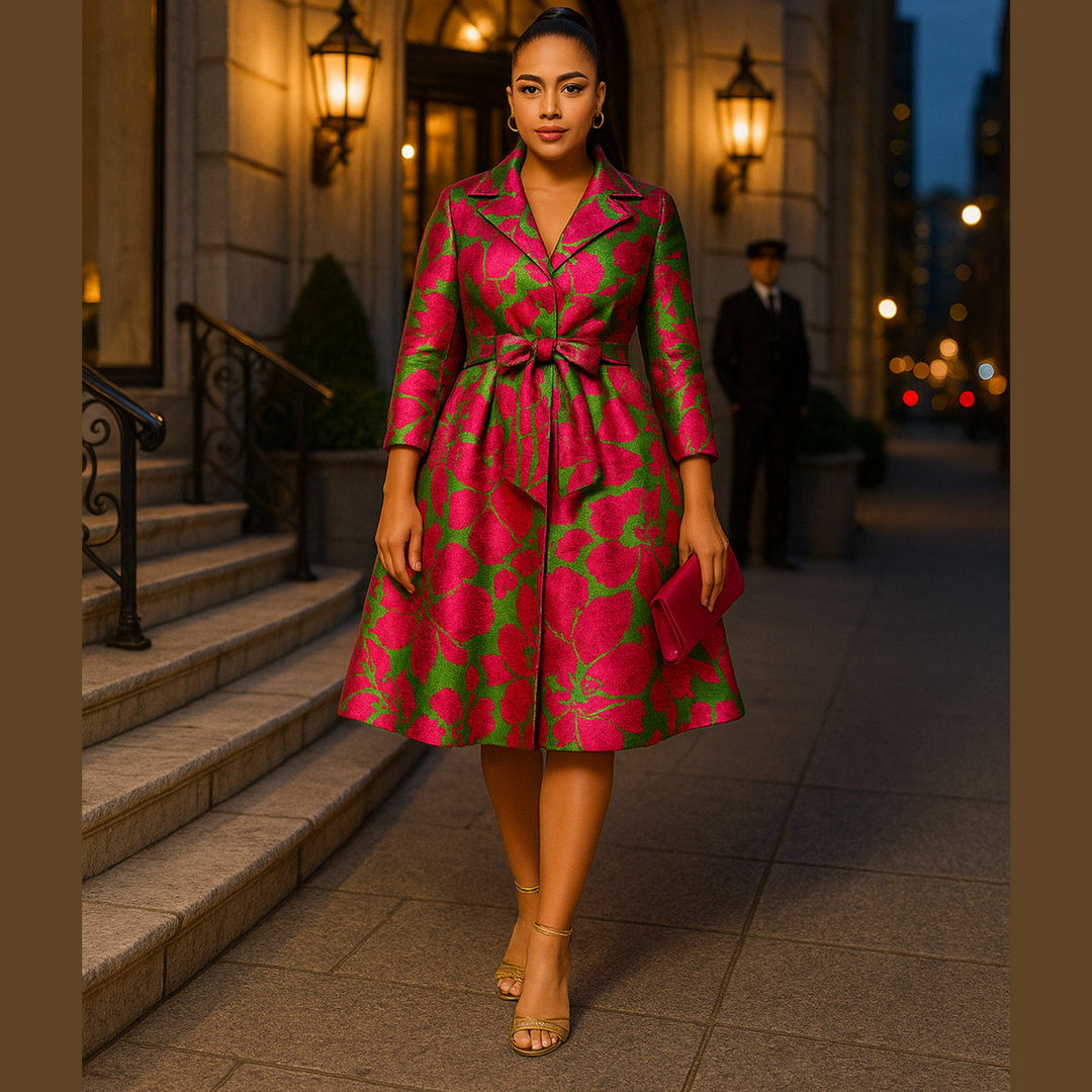 Yarn Dyed Brocade Dress Coat