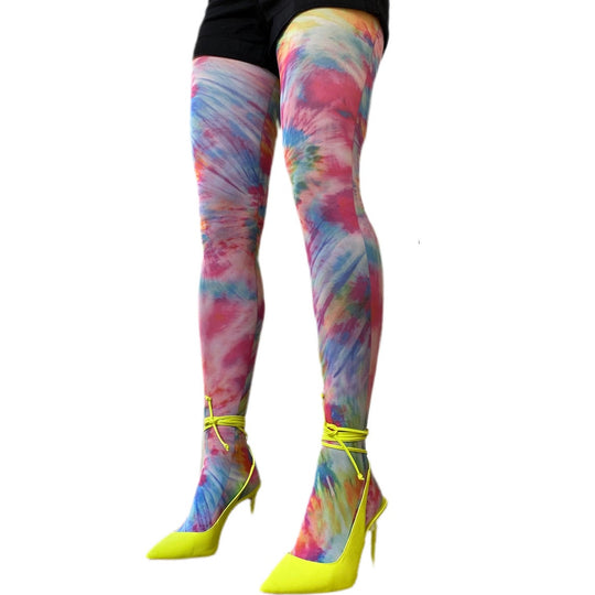 Color Burst Printed Tights