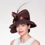 Feather Bow Trim Asymmetric Wool Felt Hat: Royal