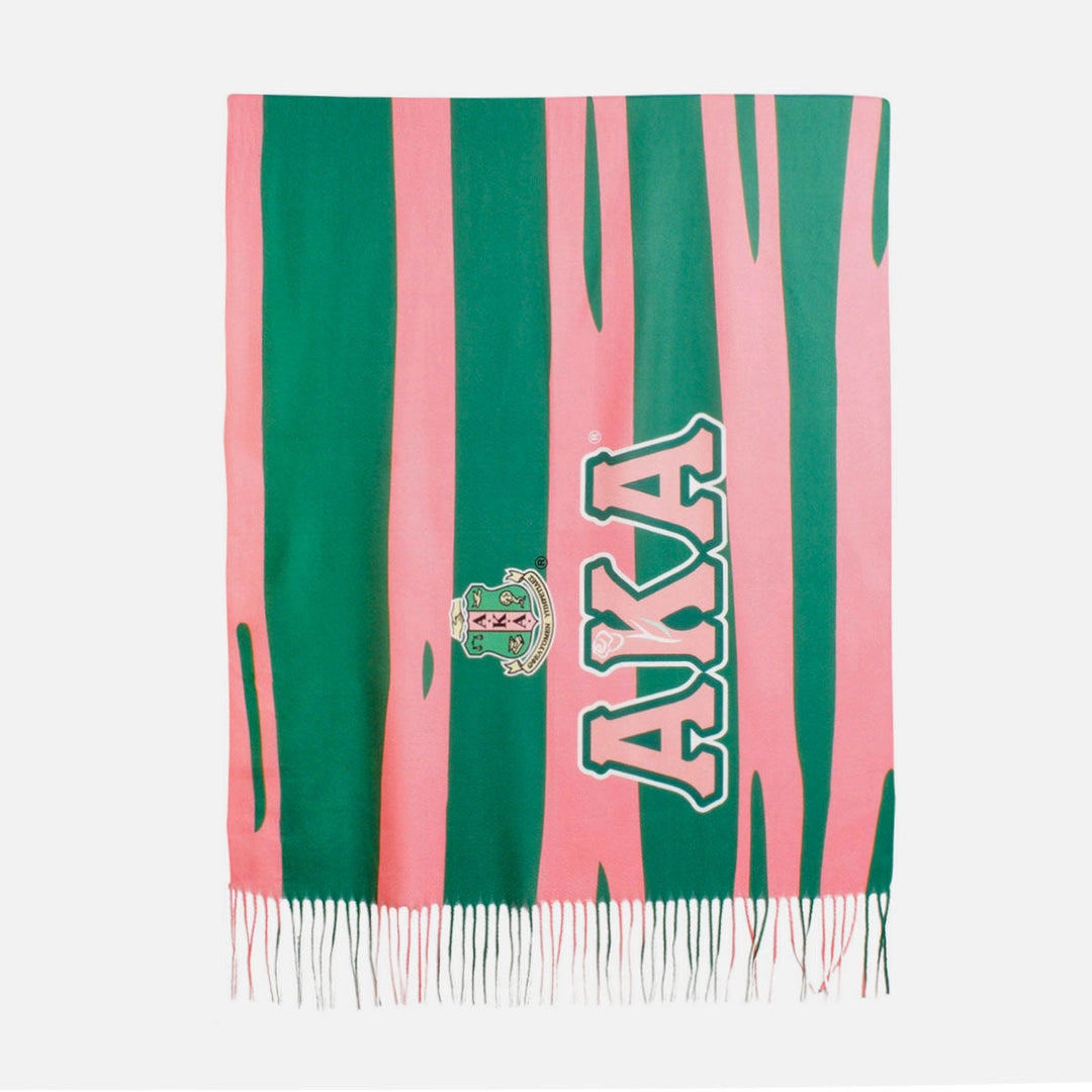AKA Two-Tone Striped Fringe Shawl Scarf