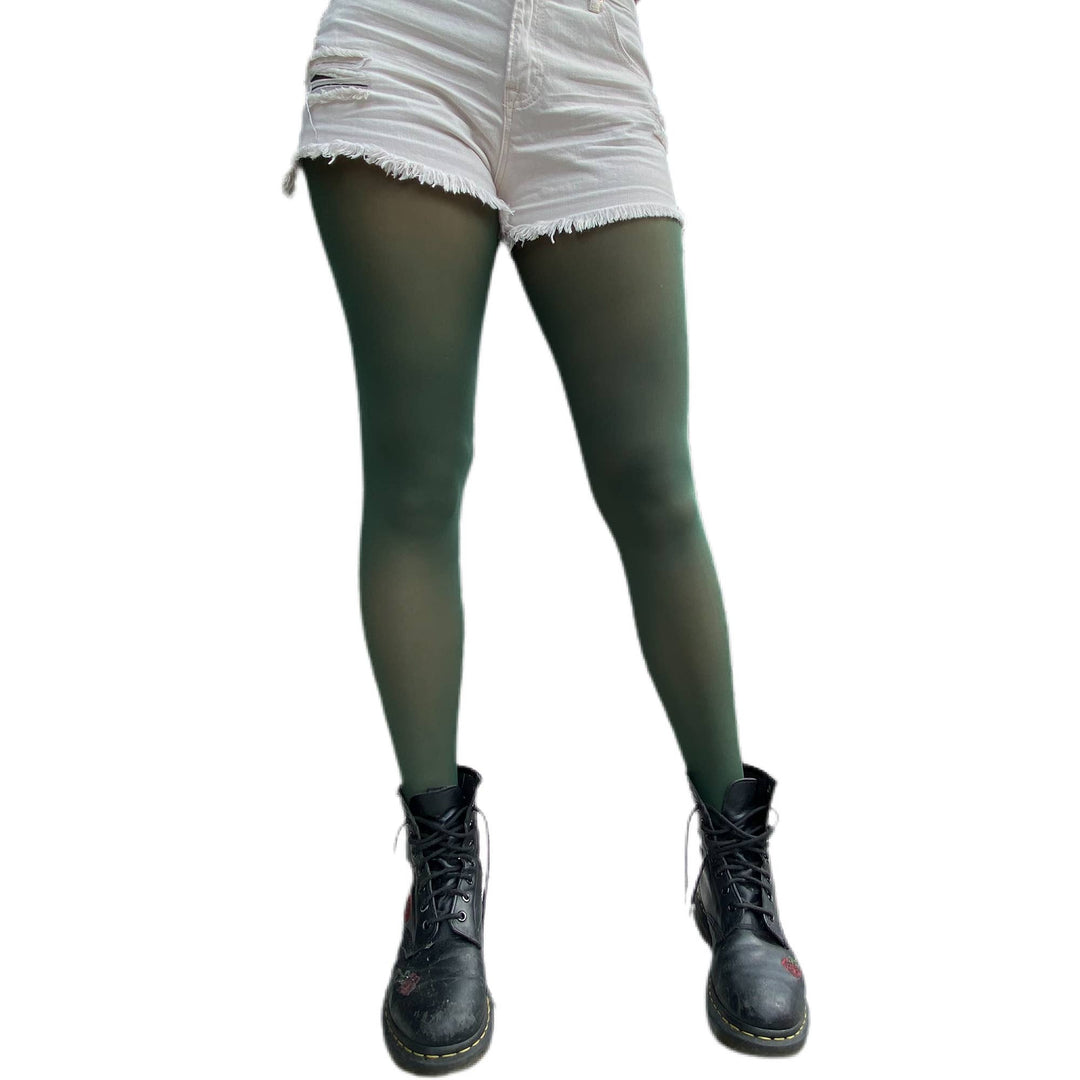 Forest Green Opaque Tights