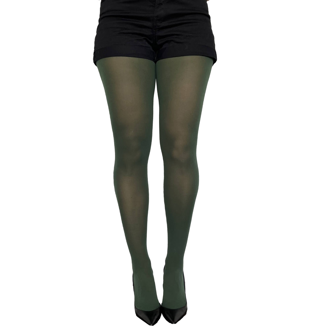 Plus Size Forest Green Opaque Tights Made in Italy – Le' Diva