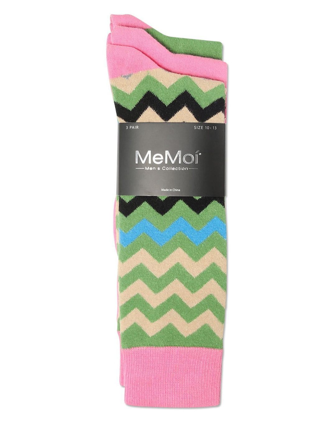Pink and Green Cotton Blend Crew Sock 3 Pack