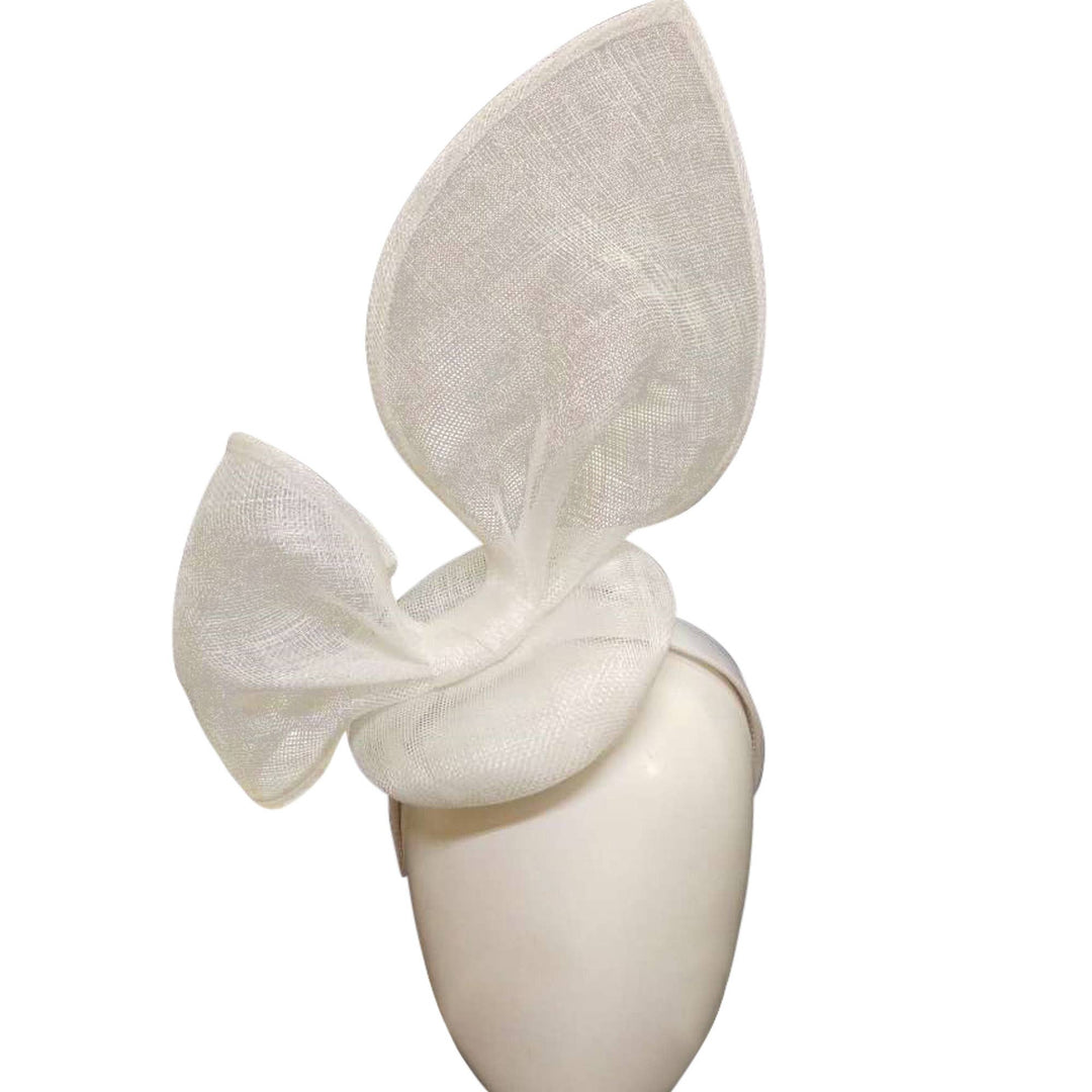Bunny Ear Inspired Sinamay Headband: White