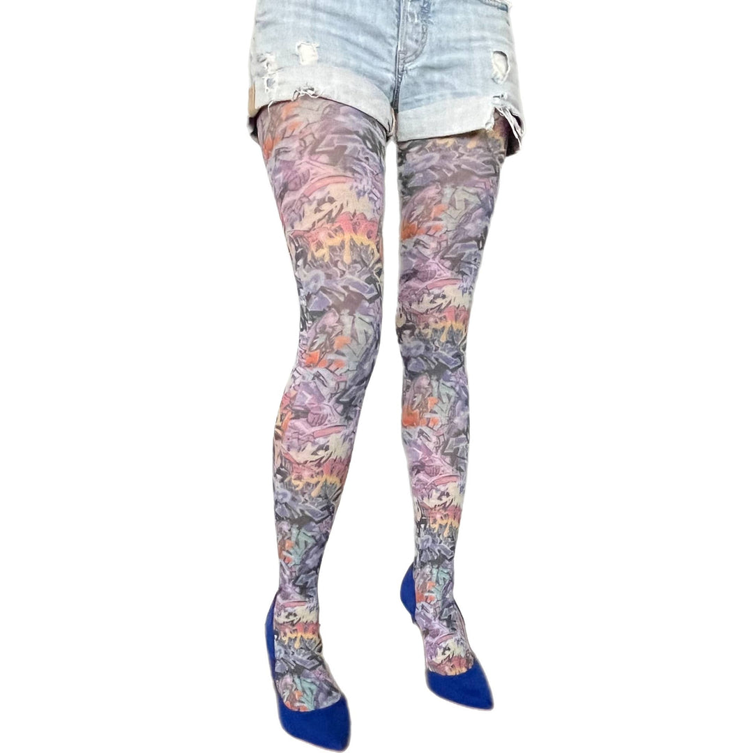 Street Art Patterned Tights