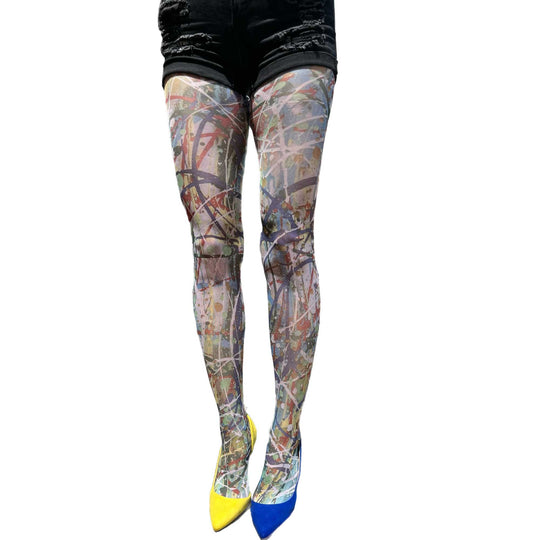 Paint Patterned Tights By Sinclair The Vandal