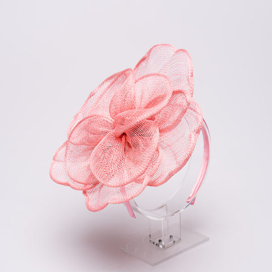 Pink Peony Small Flower Sinamay Fascinator