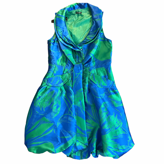 Vestido clásico de brocado jacquard con burbujas - BG