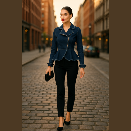 Denim Stretch Motorcycle Jacket