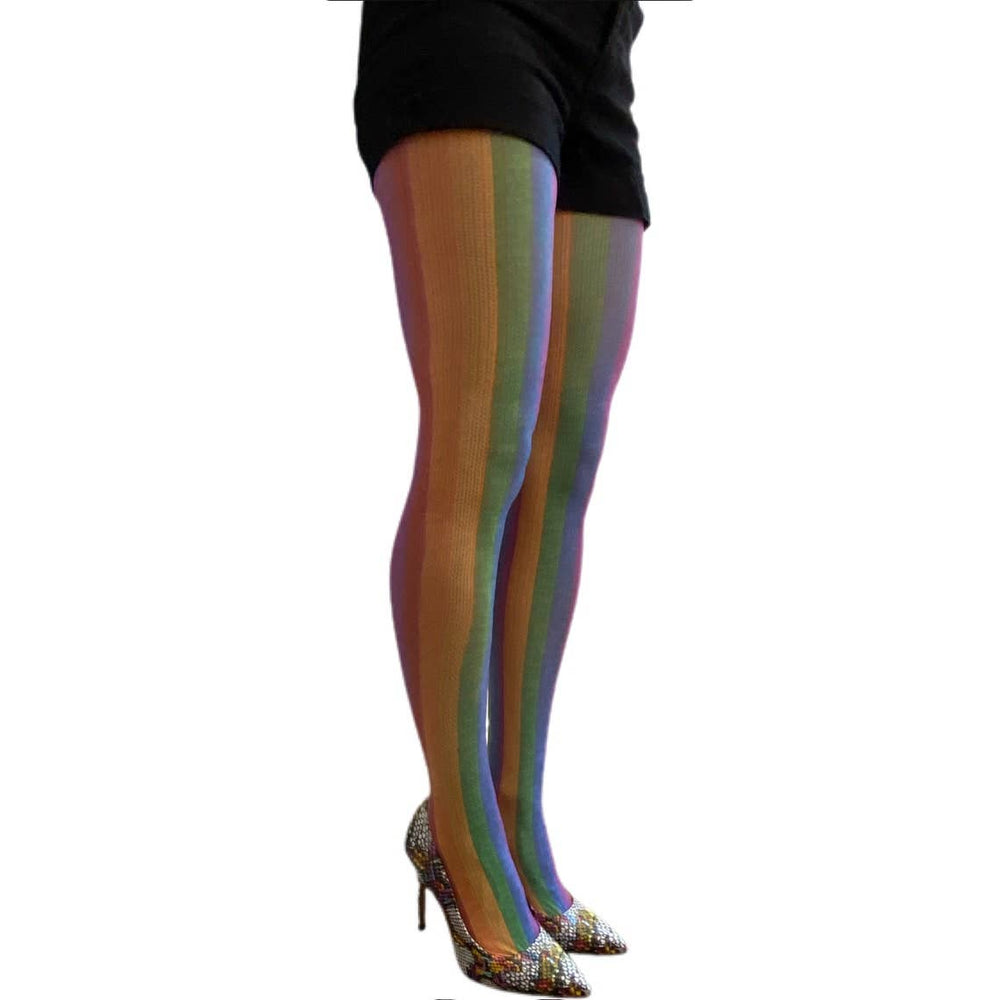 Rainbow Illusion Knitted Tights