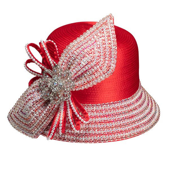 Satin Rhinestone Beaded Brim With  Beaded-Stone: Royal