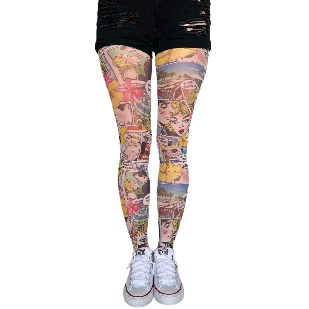 Comics Paradise Island PrintedTights