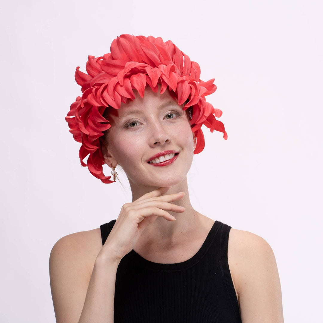 Sinamay Headband Cover Flower Petals: Red