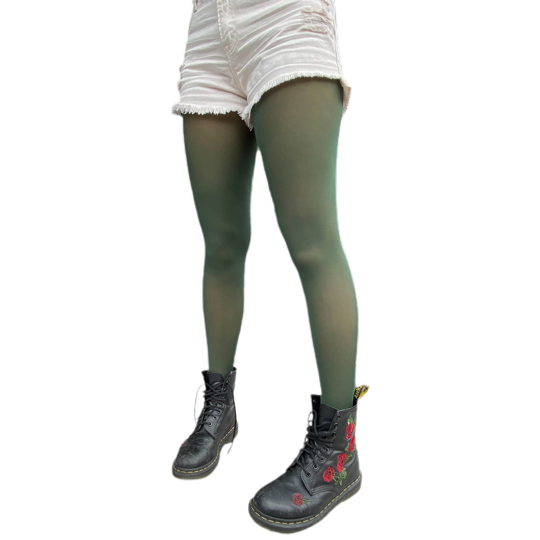 Forest Green Opaque Tights