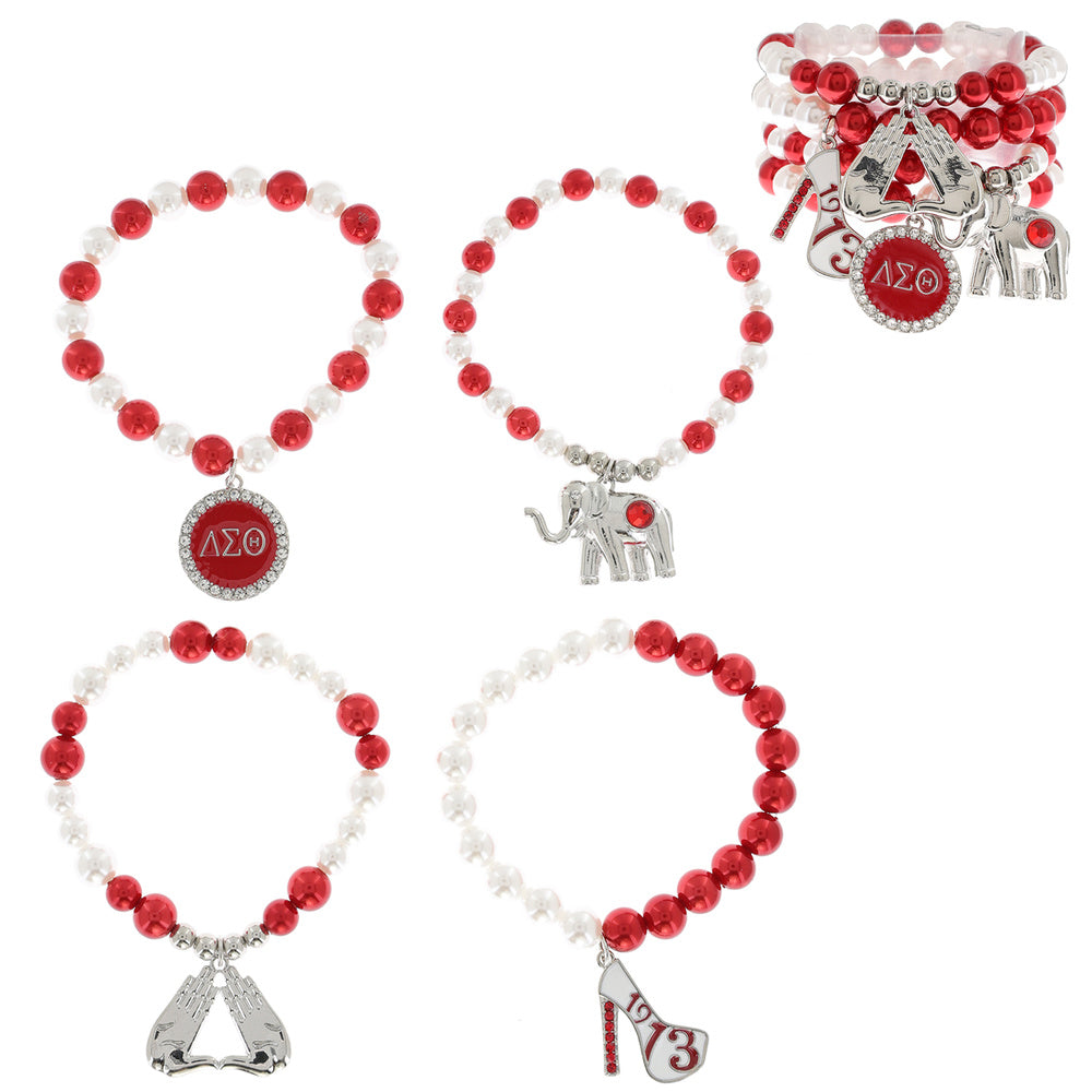 Delta Sigma Theta Sorority 4-Piece Charm Bracelet - Syn
