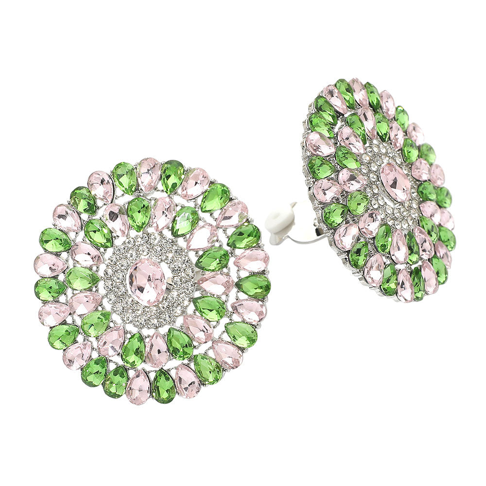 Delicados pendientes de flores: rosa y verde