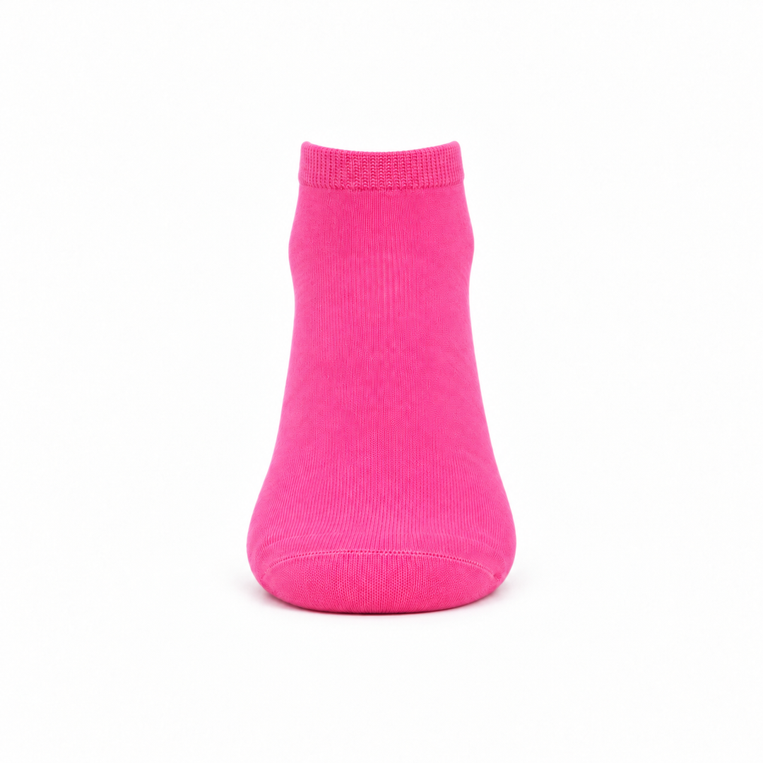 Memoi Bamboo Blend Solid Knit Low Cut Socks: Pink