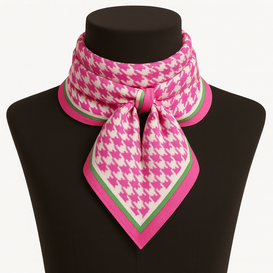 Pink & Green Houndstooth Color Story Square Scarf