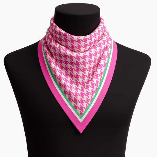 Pink & Green Houndstooth Color Story Square Scarf
