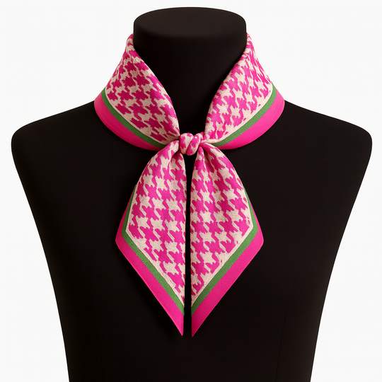 Pink & Green Houndstooth Color Story Square Scarf