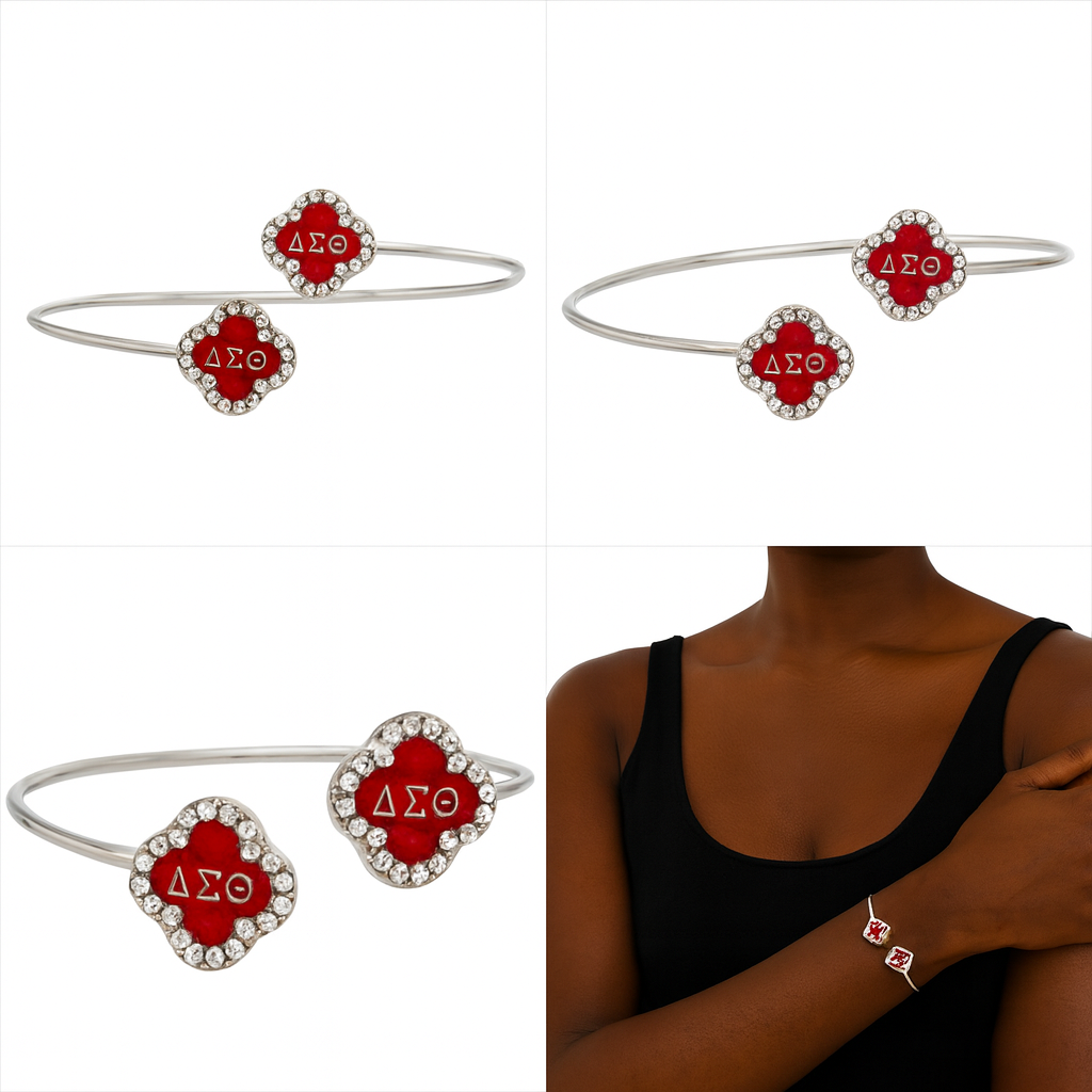 Delta Sigma Theta Sorority Red Clover Bracelet
