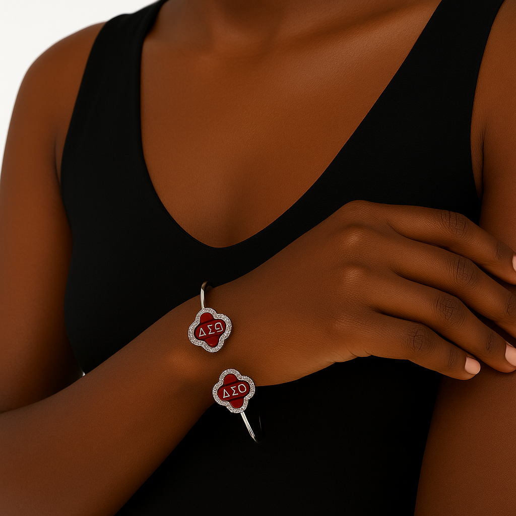 Delta Sigma Theta Sorority Red Clover Bracelet