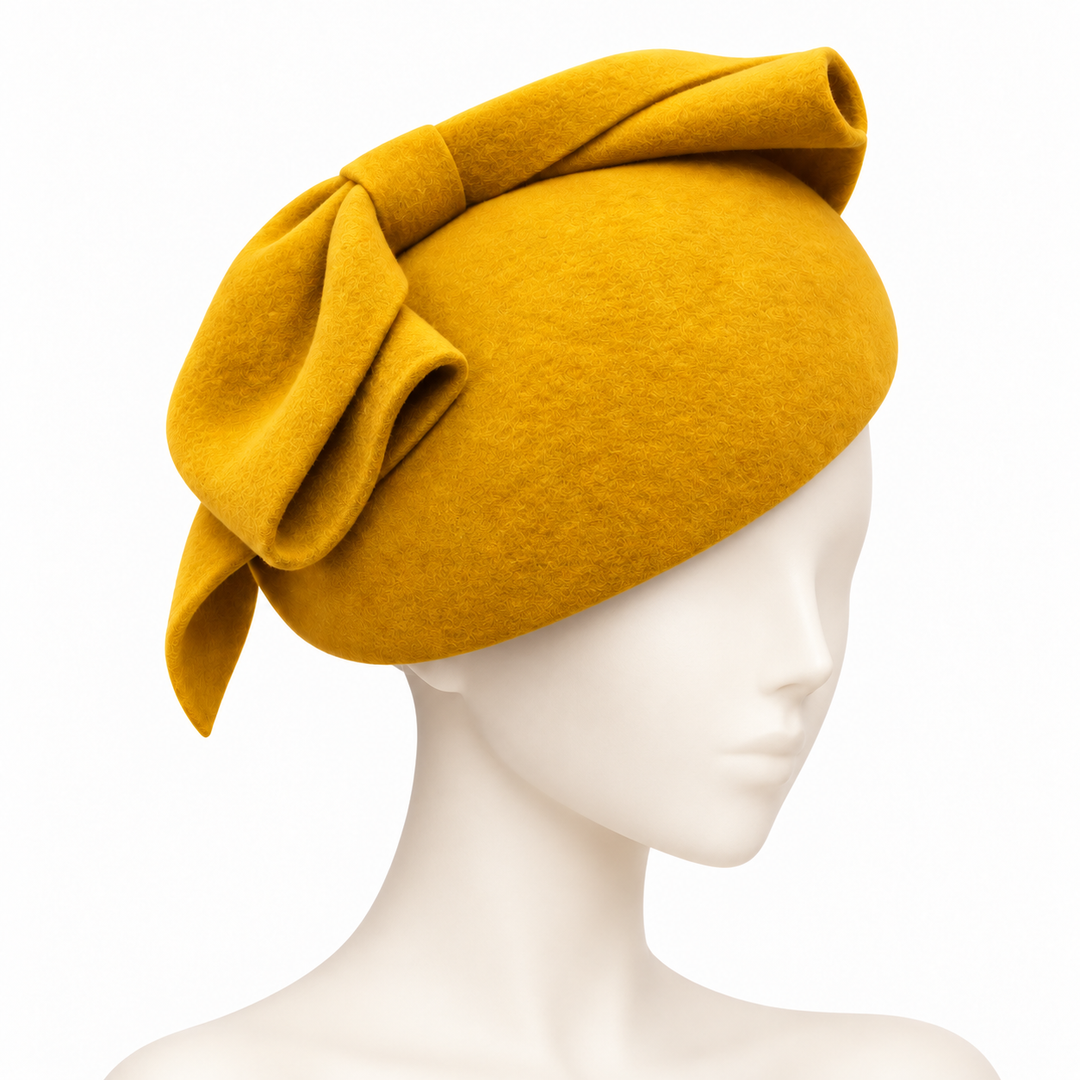 Gold Sculptural Pillbox Hat
