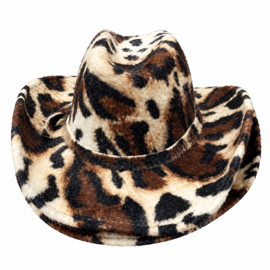 Cowgirl Animal Print Wool Hat
