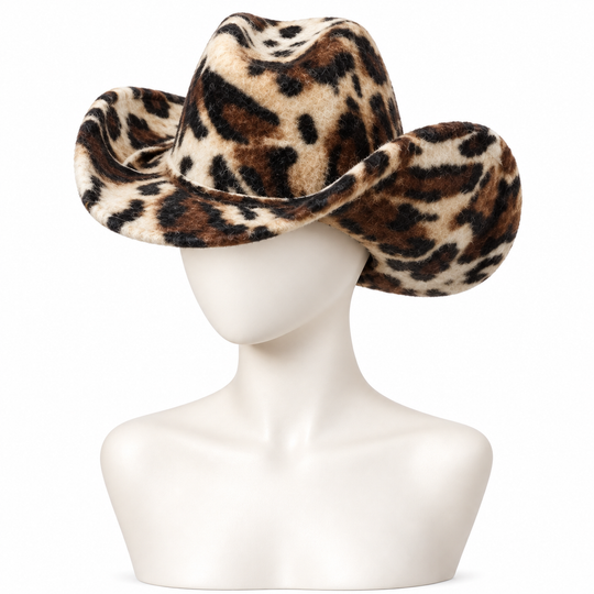 Cowgirl Animal Print Wool Hat