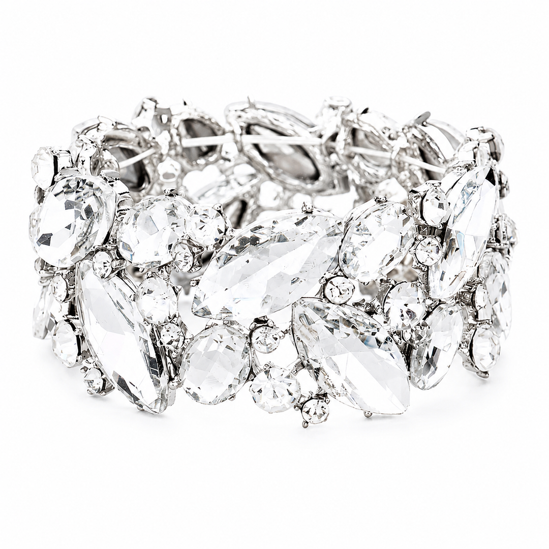 Pulsera elástica de noche con cristales marquesina -PG