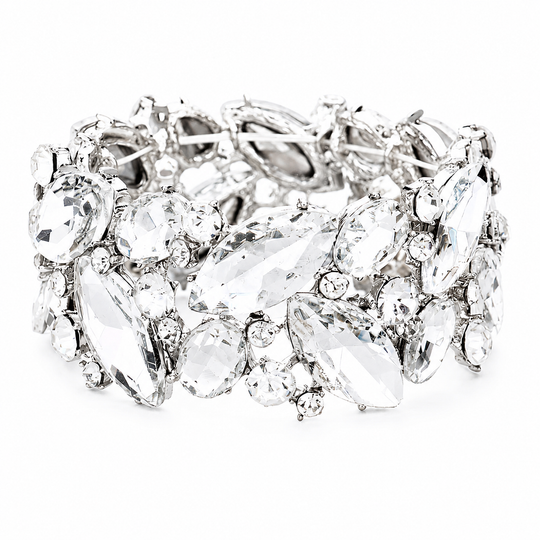 Pulsera elástica de noche con cristales marquesina -PG