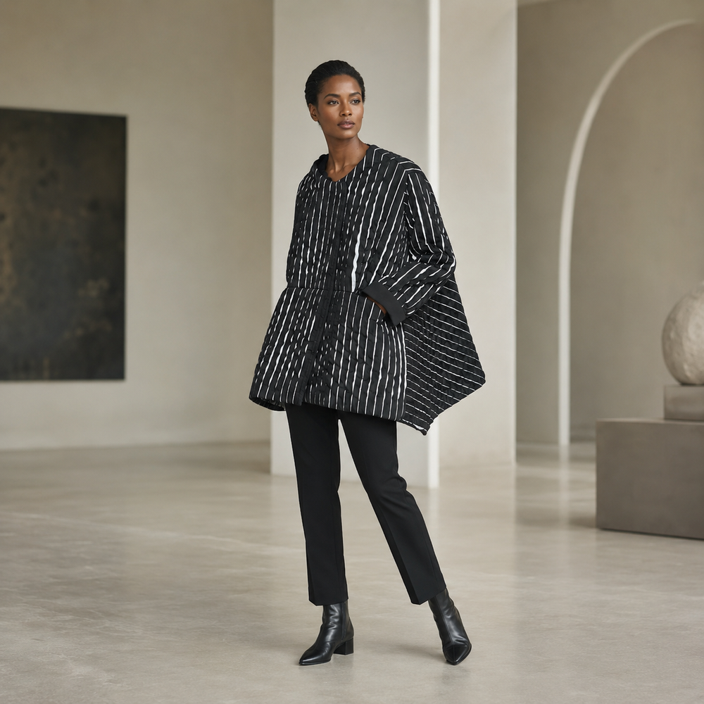 Poppy Black and White Statement Coat by Igor Dobranic