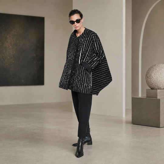 Poppy Black and White Statement Coat by Igor Dobranic