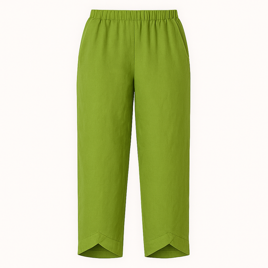 Green pants on a white background