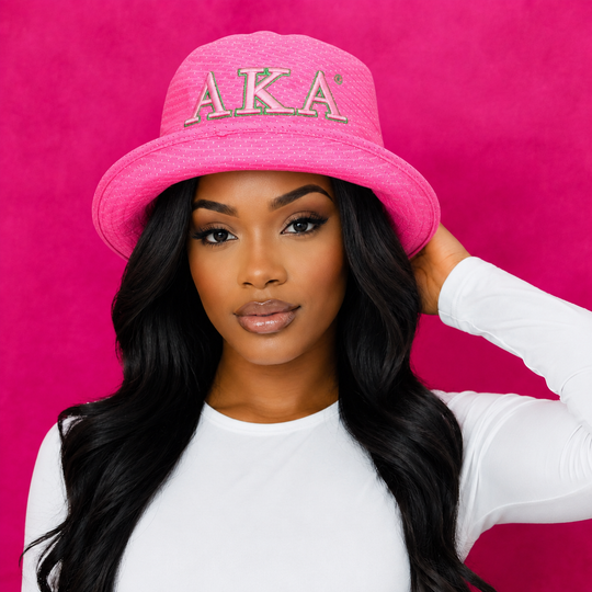 Alpha Kappa Alpha Pink Sports Mesh Bucket Hat - Pink