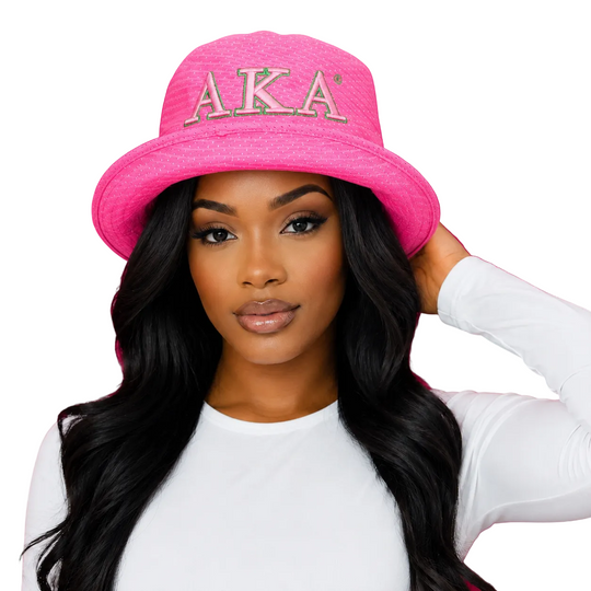 Alpha Kappa Alpha Pink Sports Mesh Bucket Hat - Pink