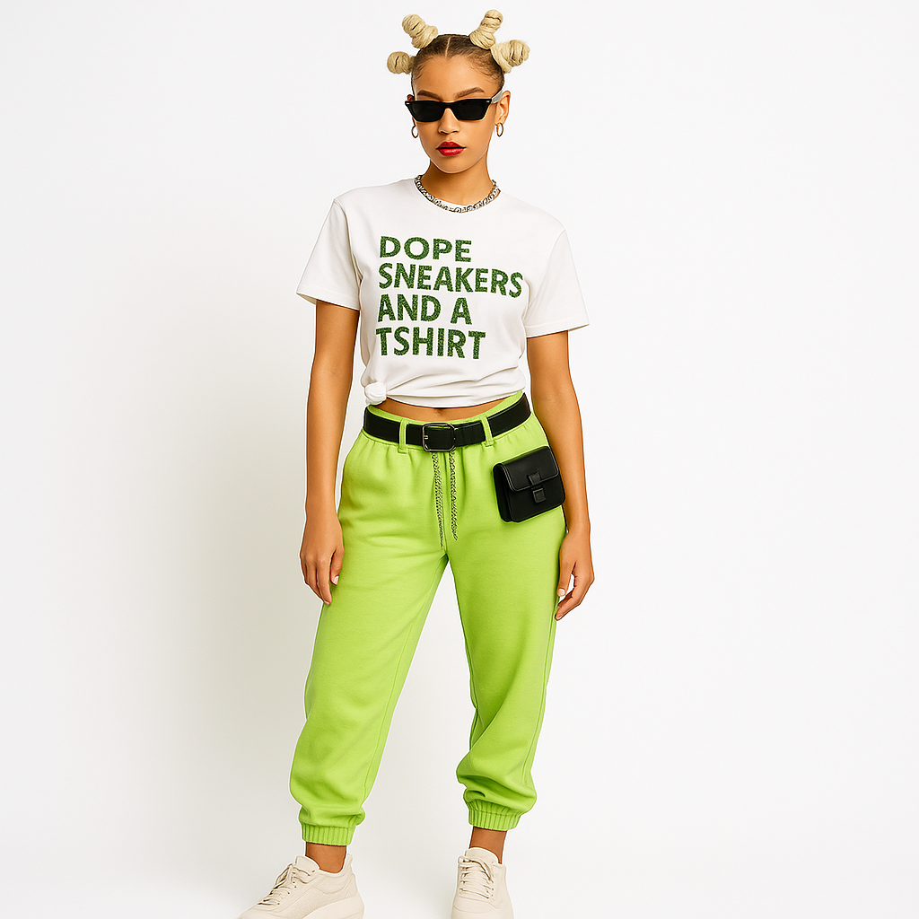 Camiseta de algodón orgánico vanguardista con detalle de lentejuelas y tejido del mismo color WG