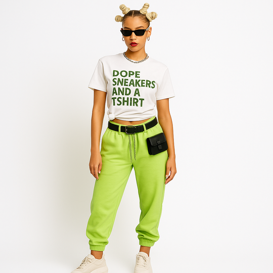 Camiseta de algodón orgánico vanguardista con detalle de lentejuelas y tejido del mismo color WG