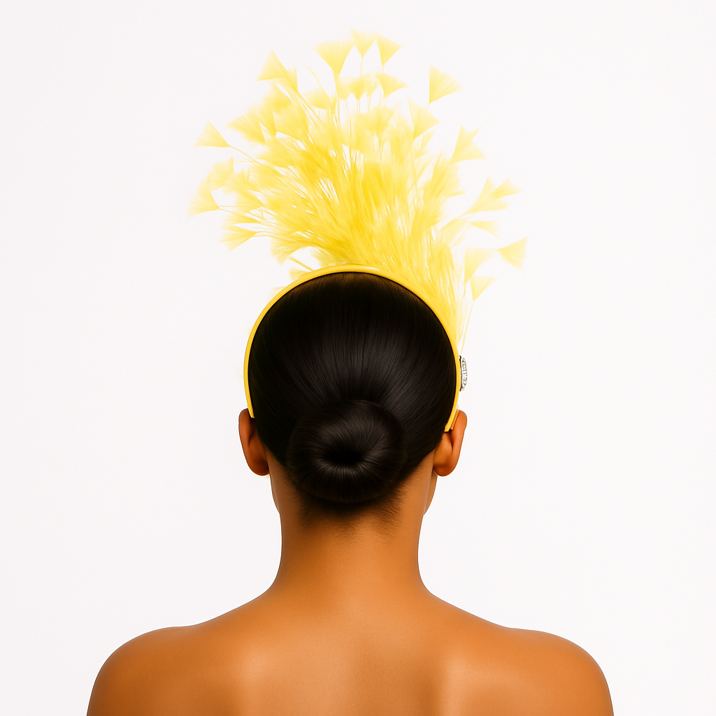 Feather Style Fascinator Headband: Yellow