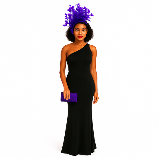 Feather Style Fascinator Headband: Purple