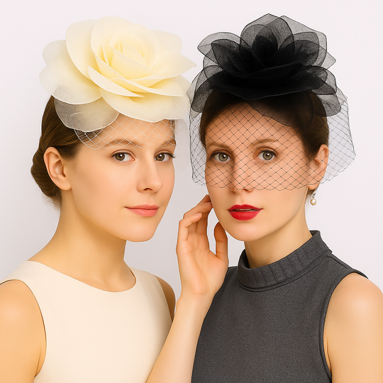 Large Sinamay Veil: Ivory