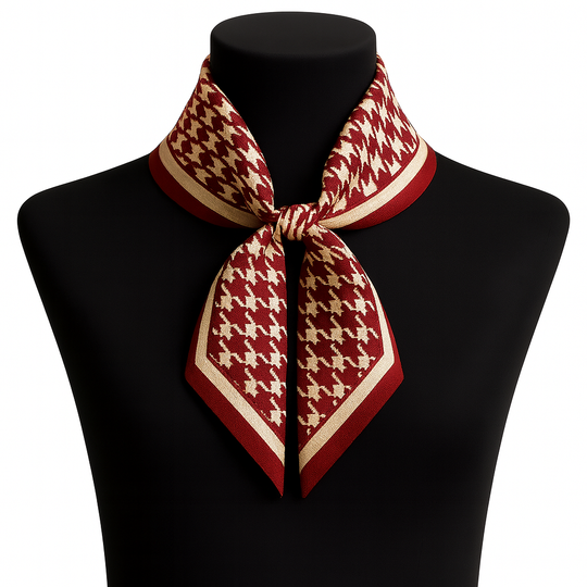 Red & Cream Houndstooth Color Story Square Scarf