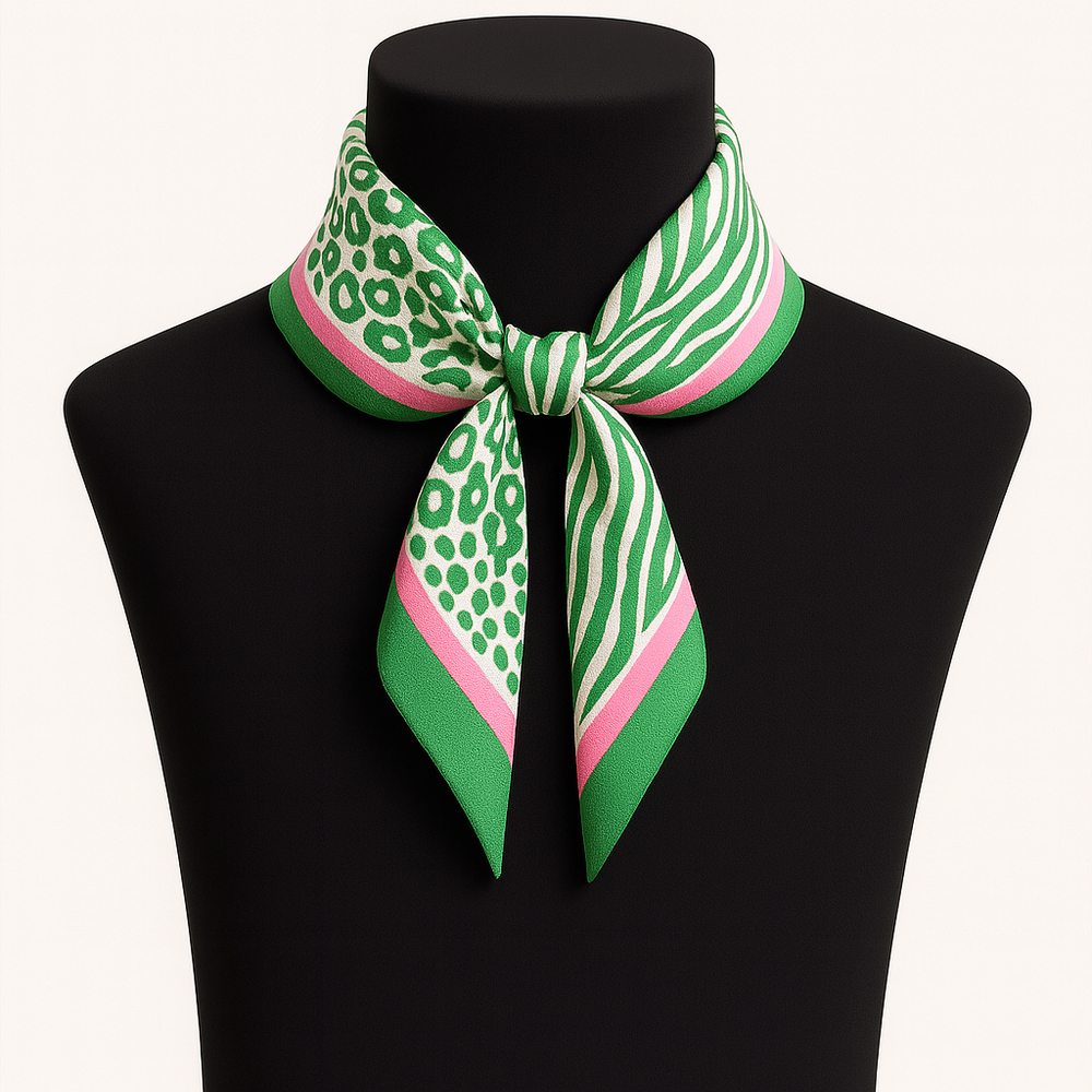 Pink & Green Animal Print Color Story Square Scarf