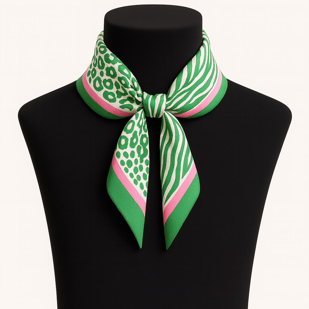 Pink & Green Animal Print Color Story Square Scarf