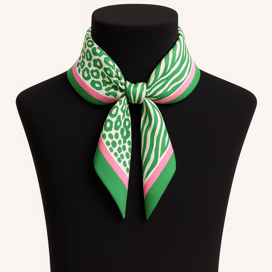 Pink & Green Animal Print Color Story Square Scarf