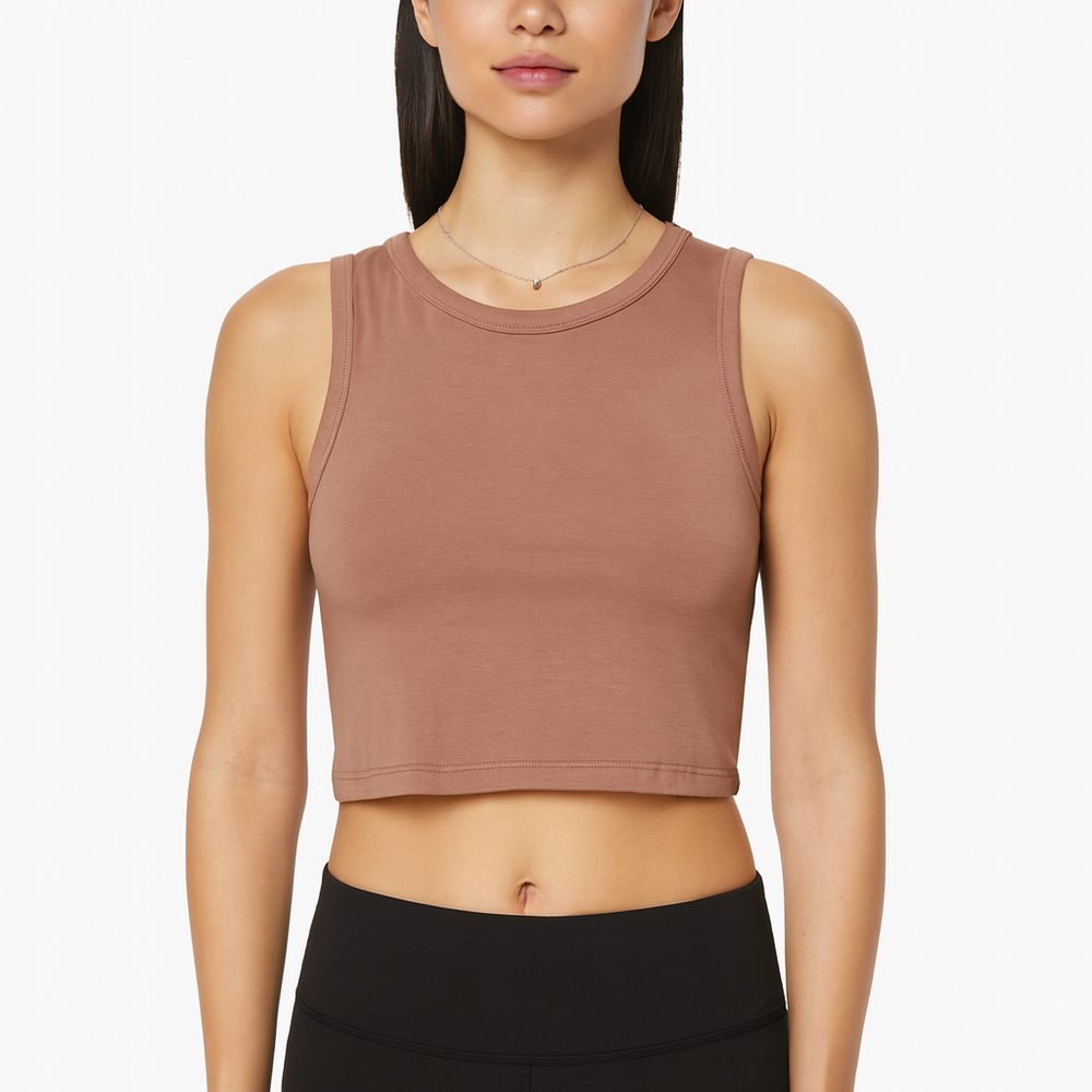 Soft Lounge Crop Eco-Modal Tank - Honey