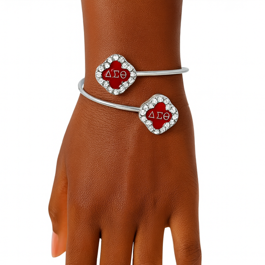 Delta Sigma Theta Sorority Red Clover Bracelet