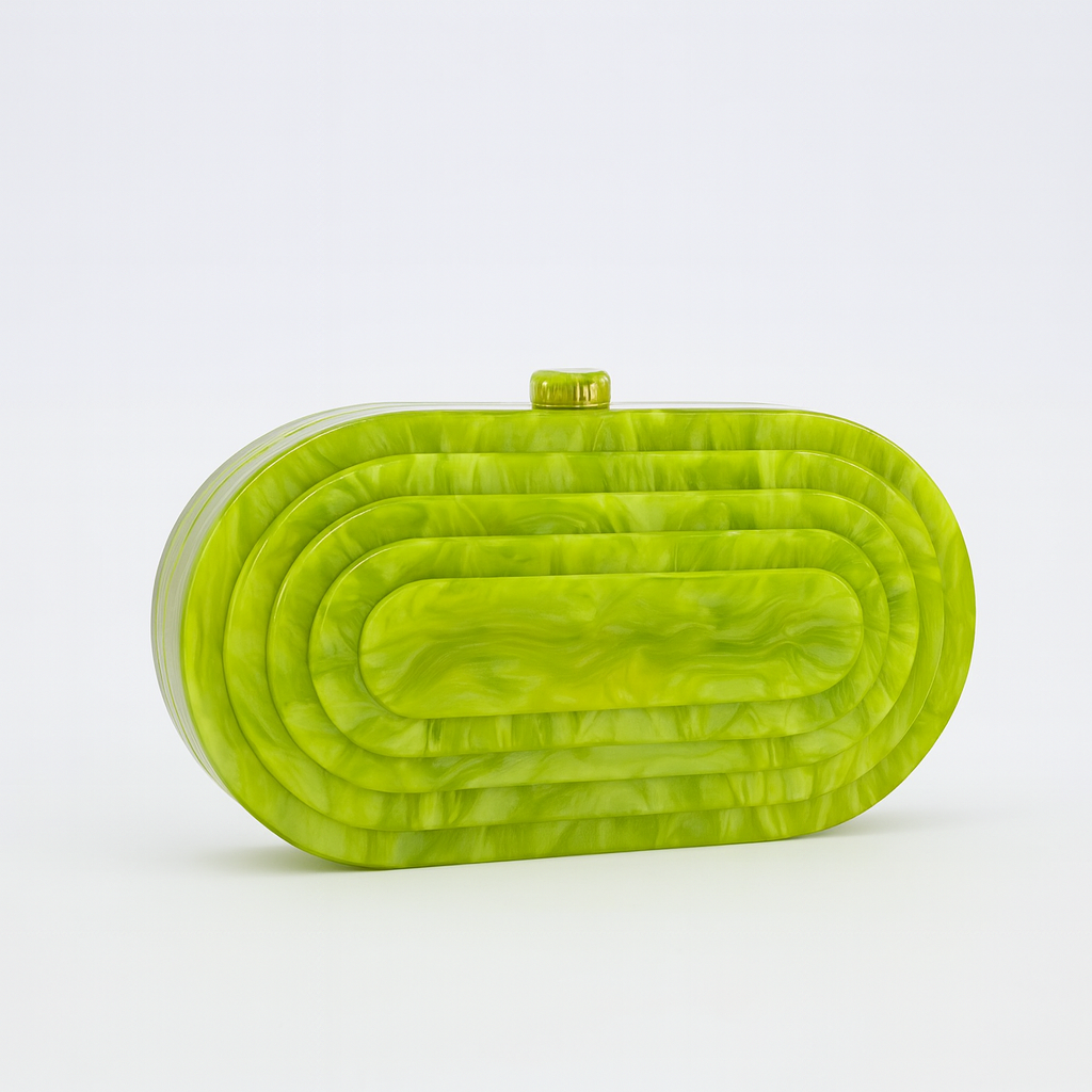 Citrine Deco Clutch – Acrylic Crossbody & Evening Bag