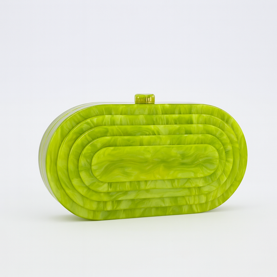 Citrine Deco Clutch – Acrylic Crossbody & Evening Bag